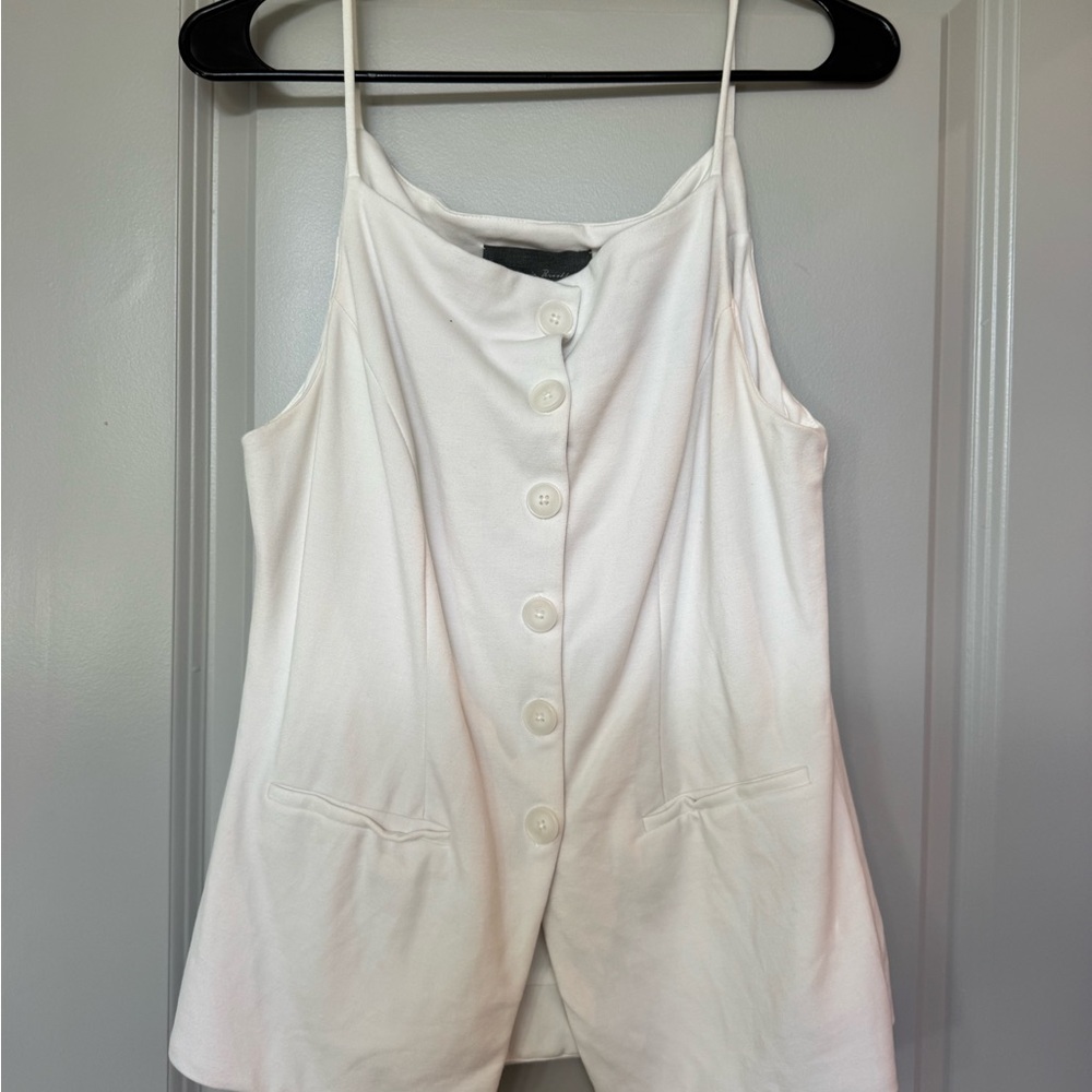 Sunday in Brooklyn Cream Button-Down Camisole
